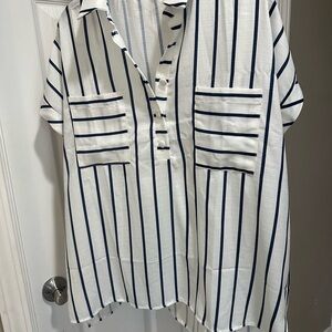 Classic White and Black Striped women’s  Shirt
